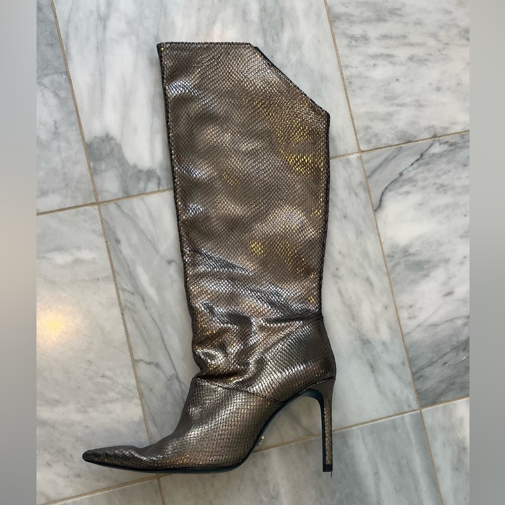 Zara special edition bronze/gold tall boots